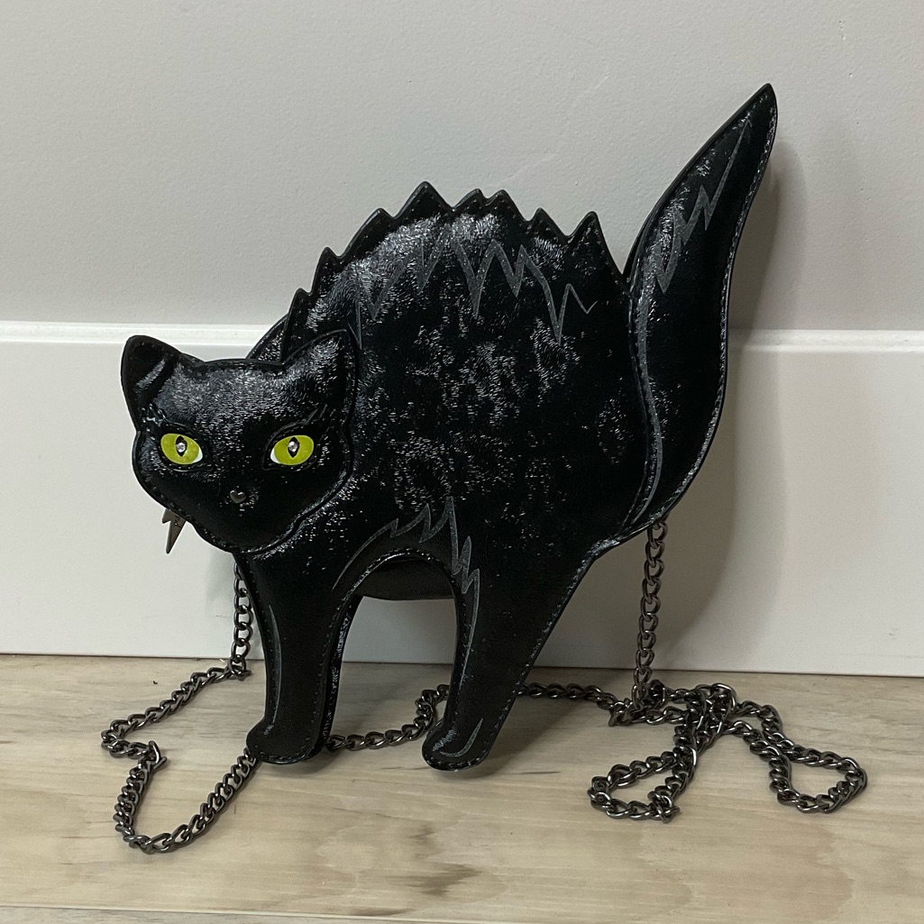 Betsey Johnson Scaredy Cat Black Cat Crossbody Bag Kitsch Halloween
